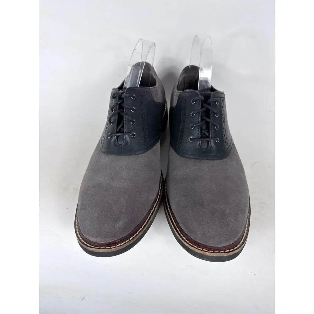 Cole Haan Franklin Two Tone Oxford Shoes Men's 10.5 Gray Black Suede Leather
